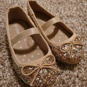 Cat and Jack ballet flats gold sparkle